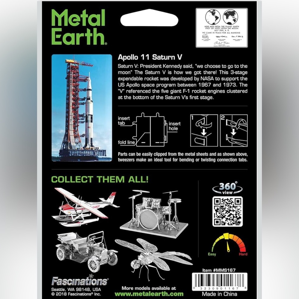 Fascinations Metal Earth Apollo Saturn V with Gantry 3D Metal Model Kit - Picture 2 of 6